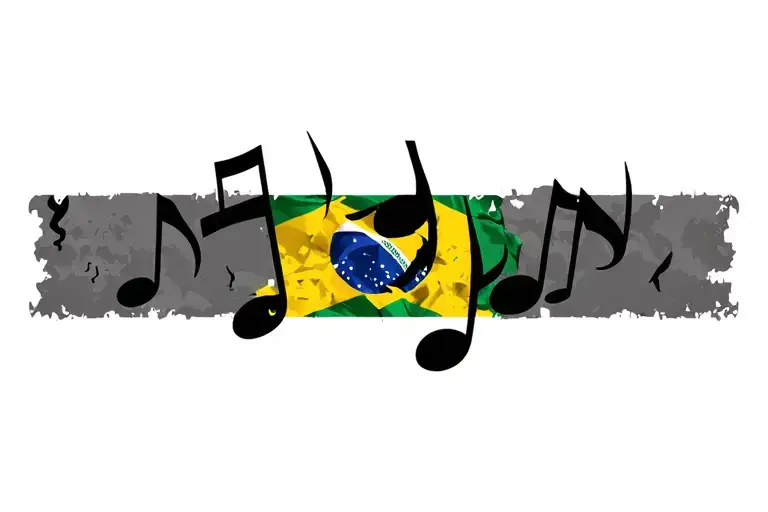brazil carnaval flag music note intertwined - Variation 2