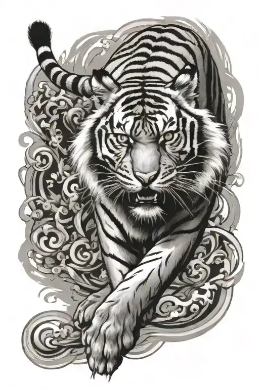 Asian tiger walking - Variation 2