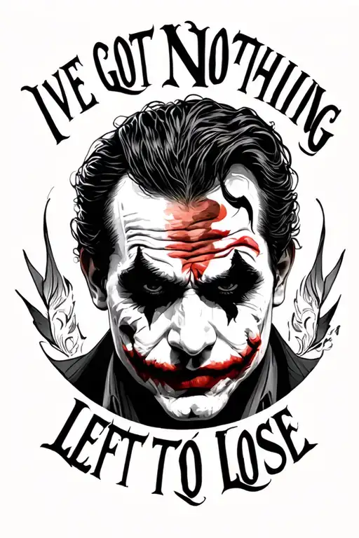 "I've got nothing left to lose" joker Joaquin Phoenix half face tattoo