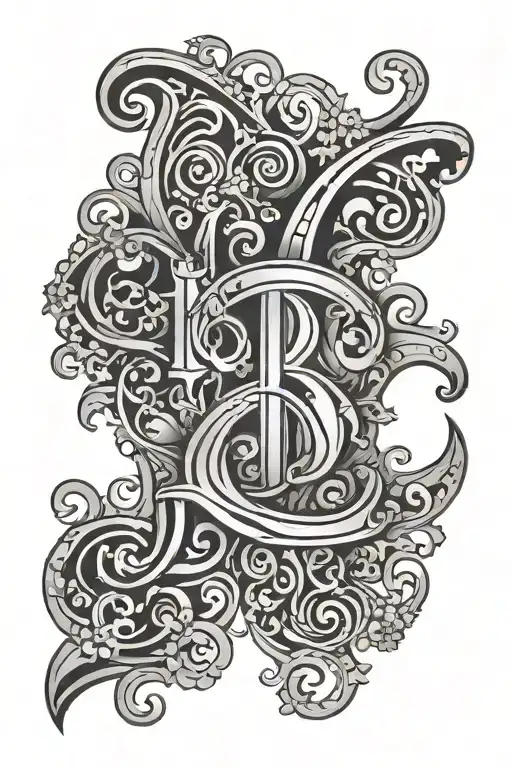 letters R M and background symbolizing