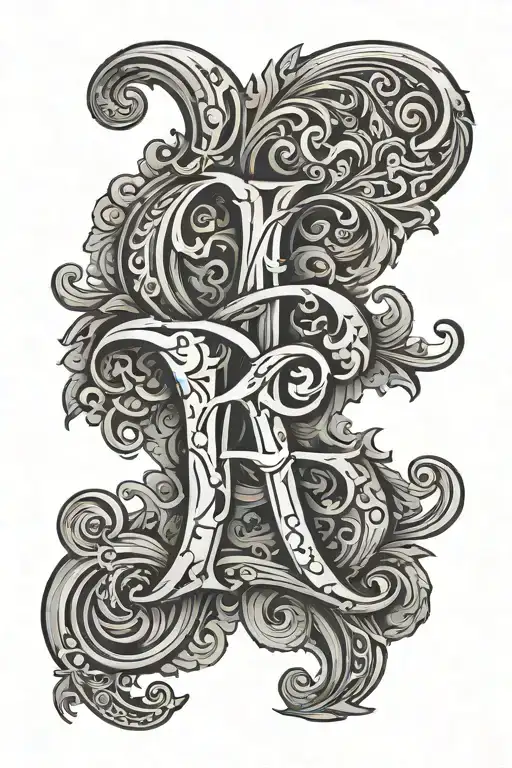 letters R M and background symbolizing - Variation 2