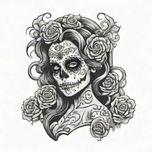 Lady death sugar skull standing - Variation 3
