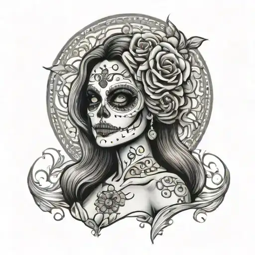 Lady death sugar skull standing - Variation 4