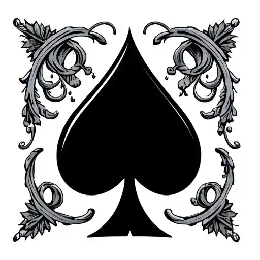 black spade with capital q - Variation 2