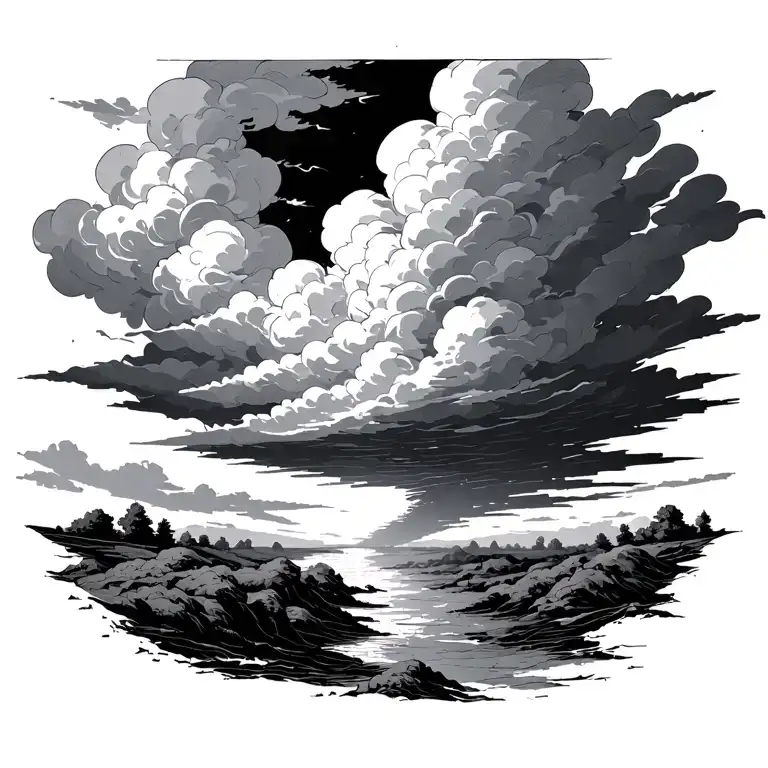 the beginning of angry storm clouds with sunshine fading off - Variation 5