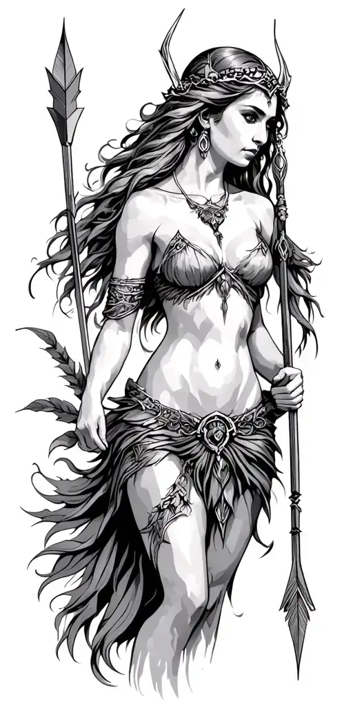 Artemis goddess Dow and arrow - Variation 2