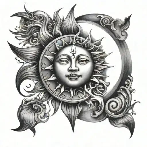 sun and moon merging together - Variation 2