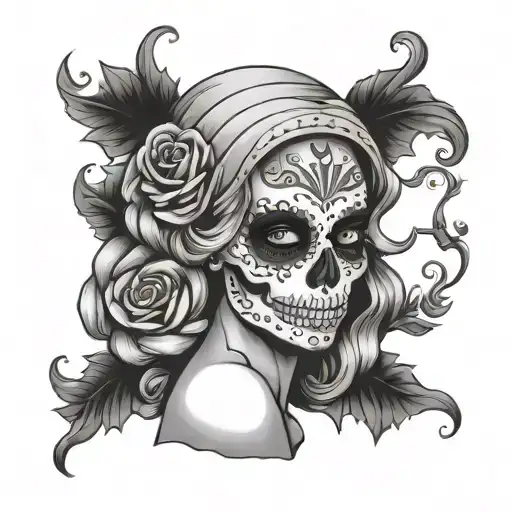 Lady death sugar skull standing - Variation 2