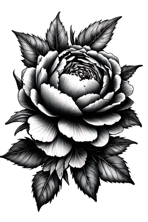 peonie flowers and leaves