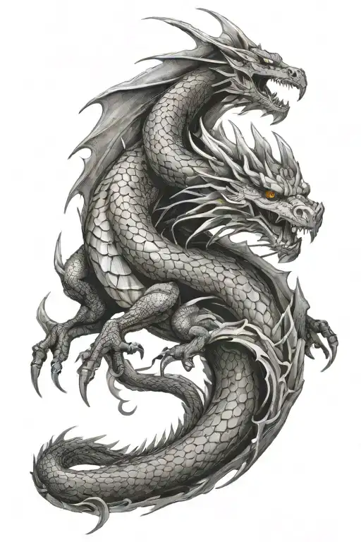 Dragon Smaug back tattoo