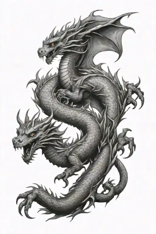 Dragon Smaug back tattoo - Variation 2