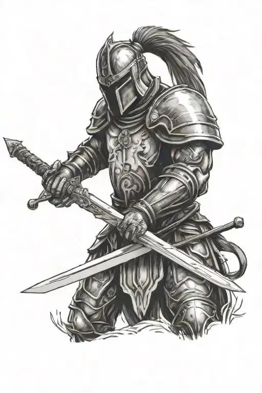 christian warrior wielding a sword