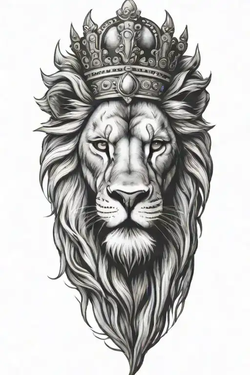 crowned lion face - Variation 2