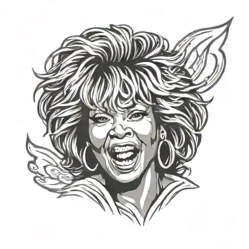 Tina Turner face tattoo