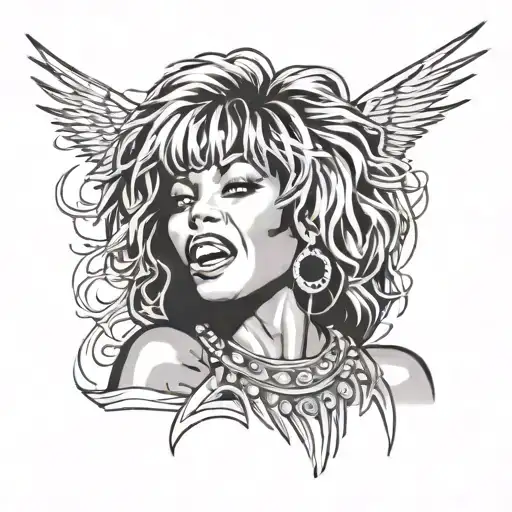 Tina Turner face tattoo - Variation 2
