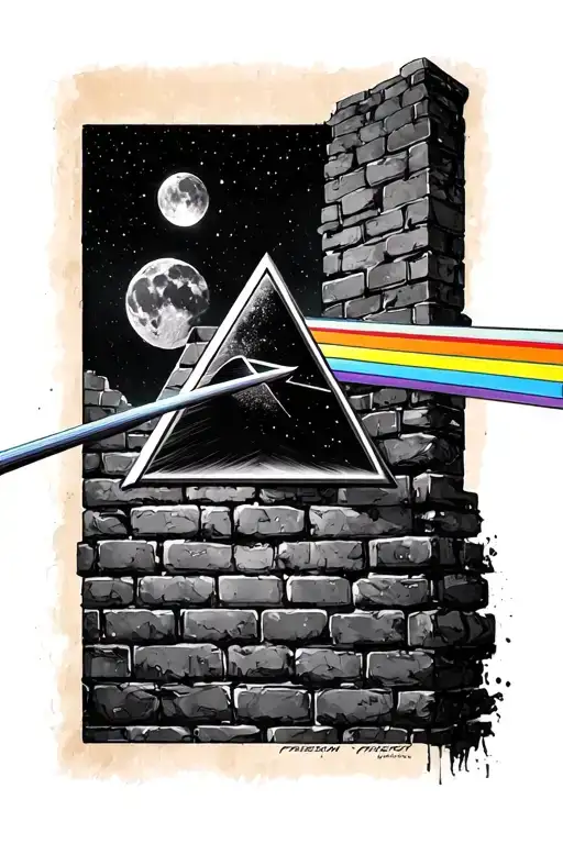 pink floyd, prism, dark side of the moon, the brick wall - Variation 3