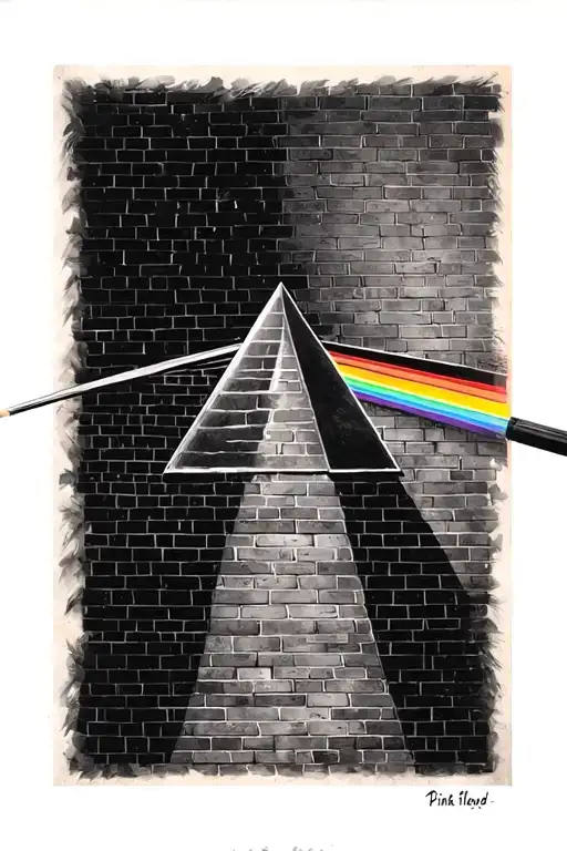 pink floyd, prism, dark side of the moon, the brick wall - Variation 4