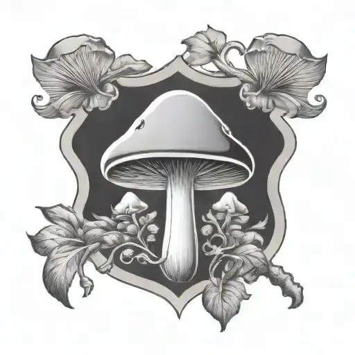 mushroom coat of arms raised