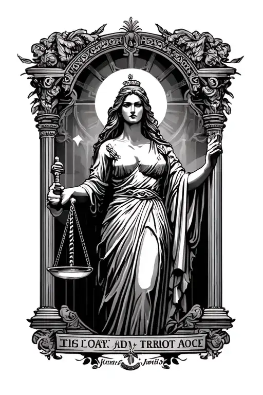 lady justice like a taroot card - Variation 2