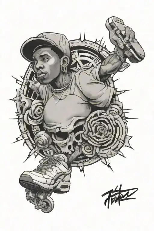 hip hop themed tattoo