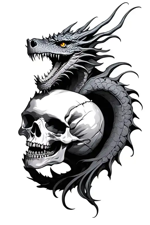 dragon and skull