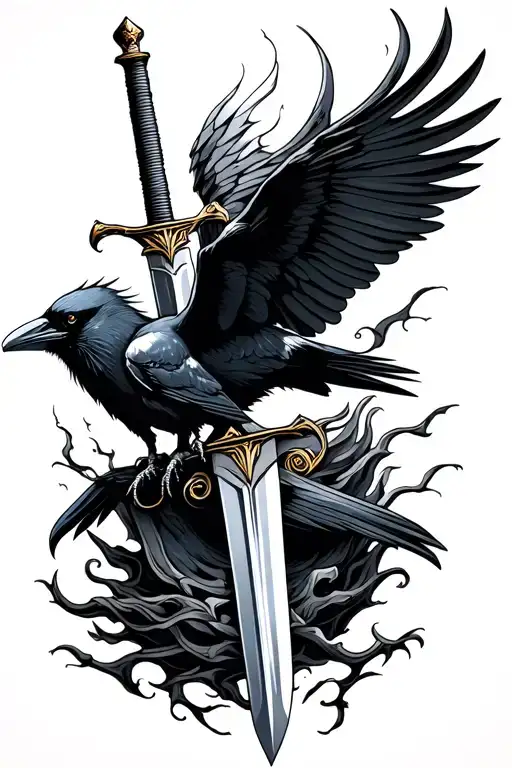crows, sword, time, storm