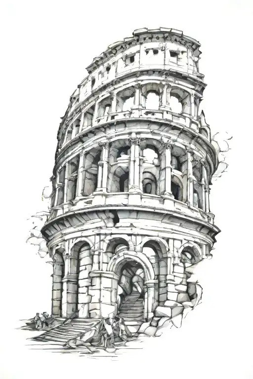 colosseum surrounded by gladiators - Variation 2