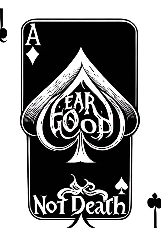 full house of cards with lettering saying fear god not death - Variation 3