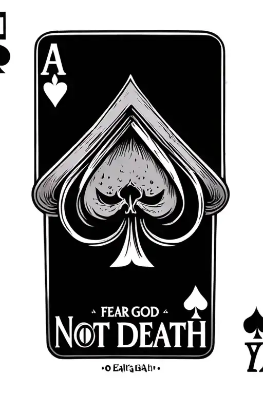 full house of cards with lettering saying fear god not death - Variation 4