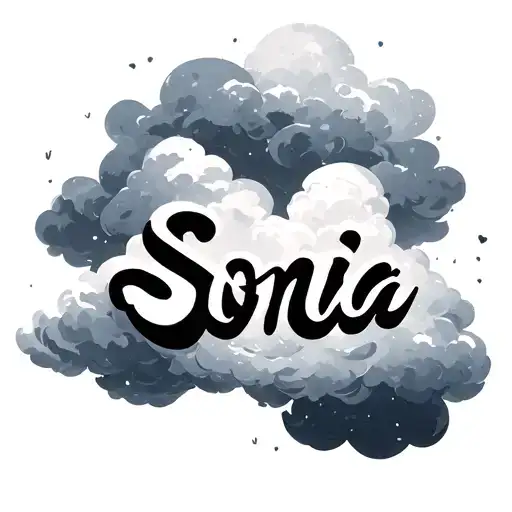 sonia name with cloud background