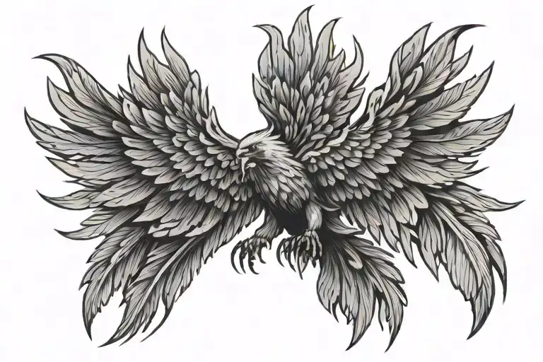 phoenix wings spread - Variation 2