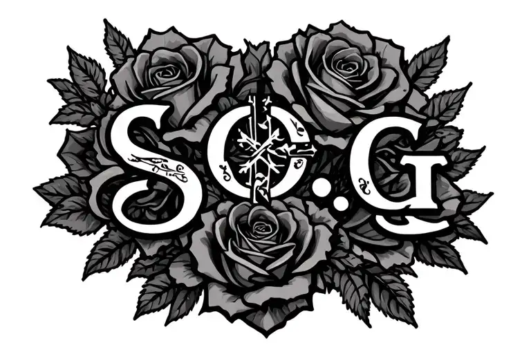 "S.O.G" Roses and cross