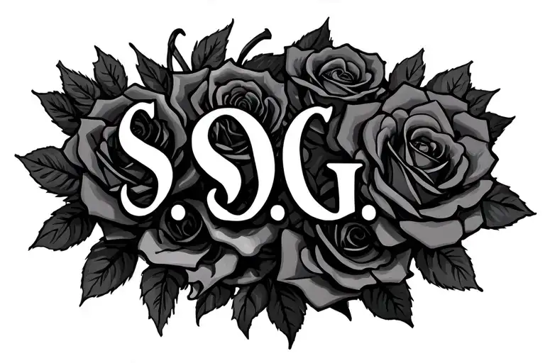 "S.O.G" Roses and cross - Variation 2