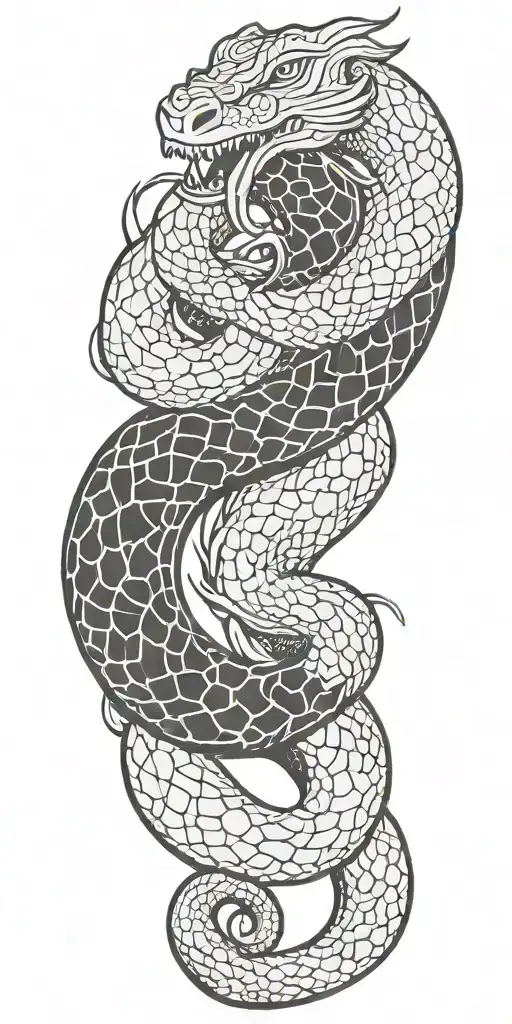 nãga serpent khmer style tattoo