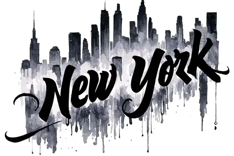 new york written in script