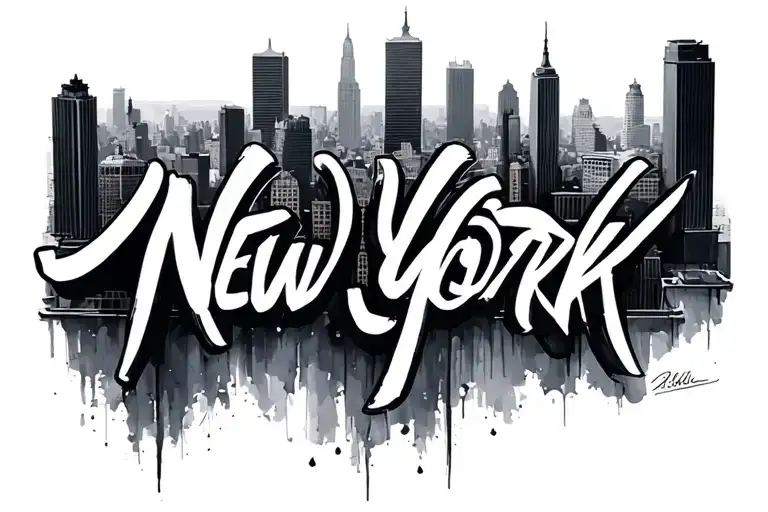 new york written in script - Variation 2