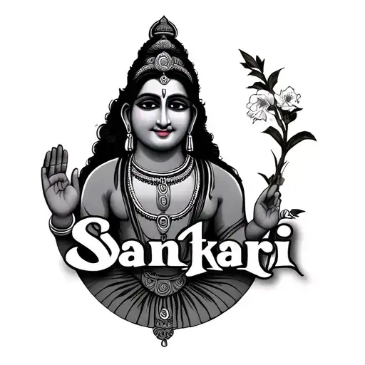 "Siva Sankari" name tattoo - Variation 2