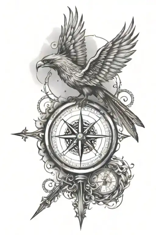 compass, pheonix rising, semi colon - Variation 2