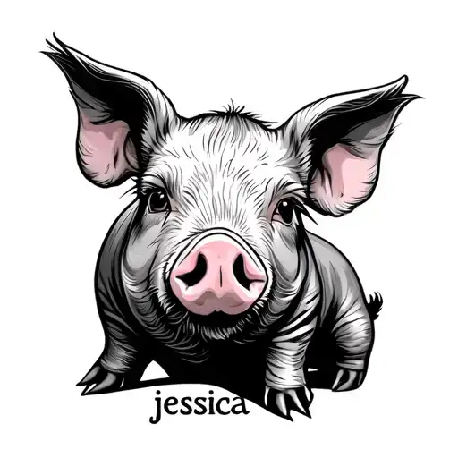 a pig with the name "jessica" - Variation 2
