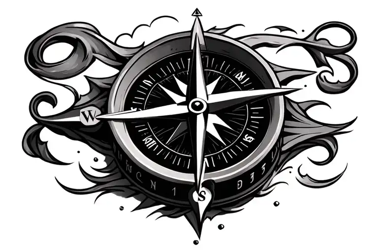 3d compass surrounded