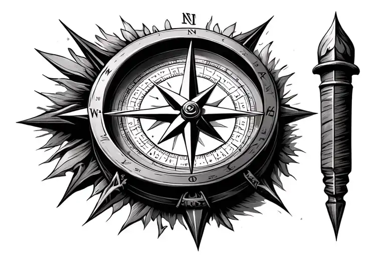 3d compass surrounded - Variation 2