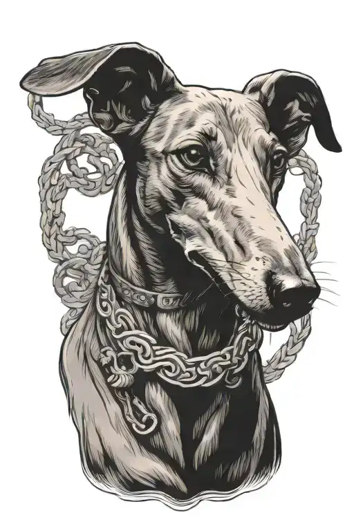 greyhound with medusa greek mythology - Variation 2