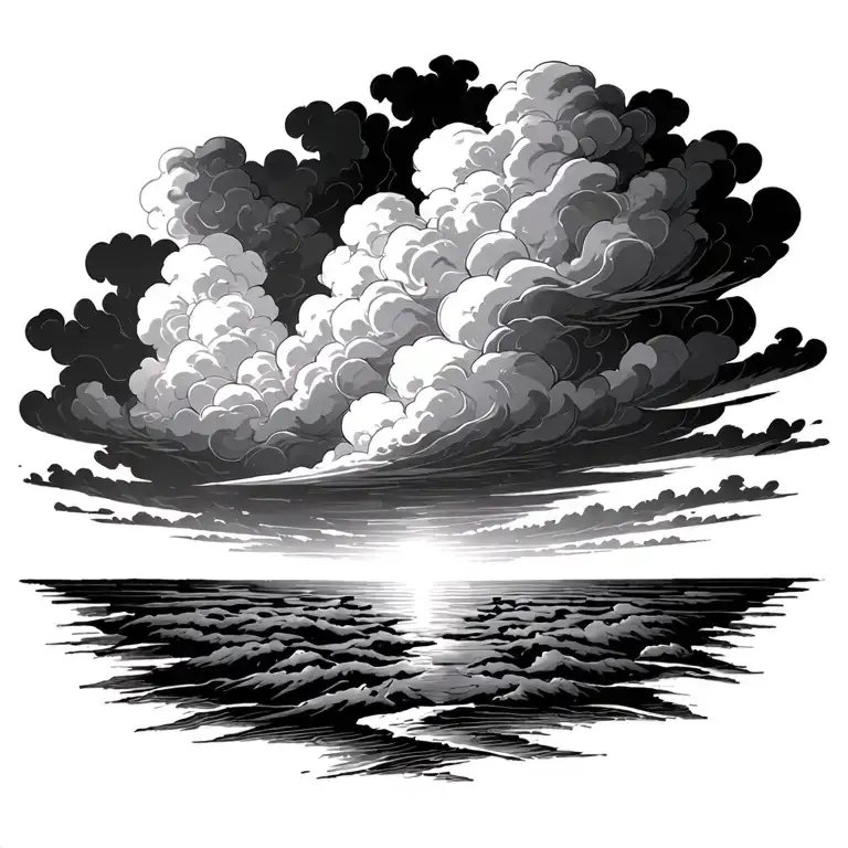 the beginning of angry storm clouds with sunshine fading off - Variation 9