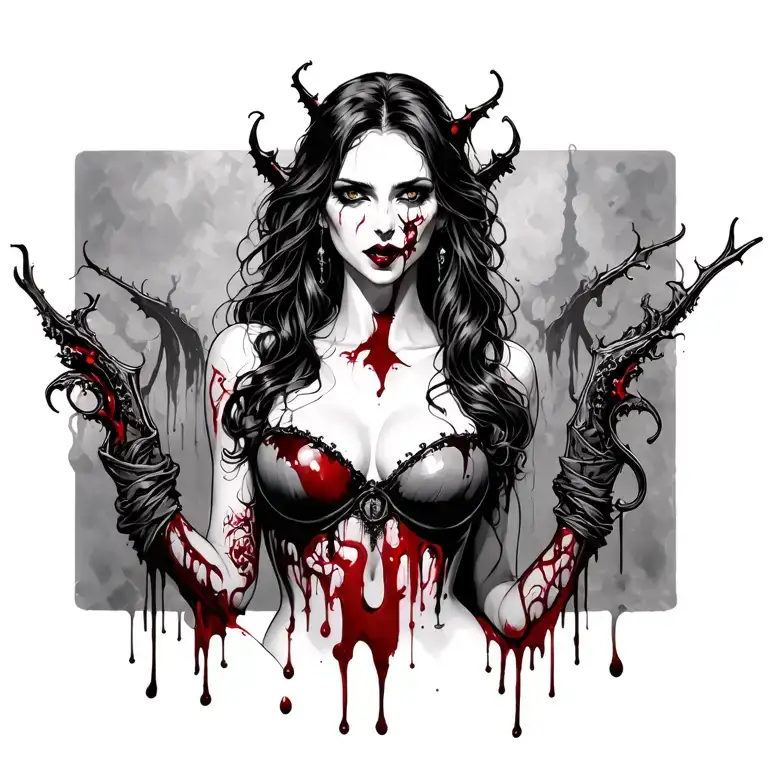 sexy vampire bloody women full body  - Variation 2
