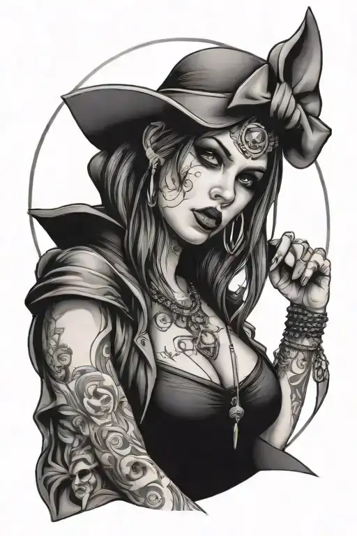 goth gangster woman - Variation 2