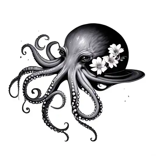 Coverup Space With octopus flowers