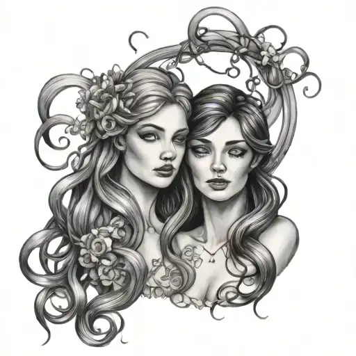 gemini sisters hair tangled together