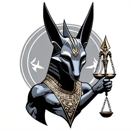 Anubis holding a scale