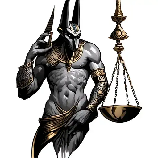 Anubis holding a scale - Variation 2