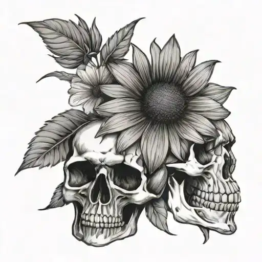 coneflower and skull